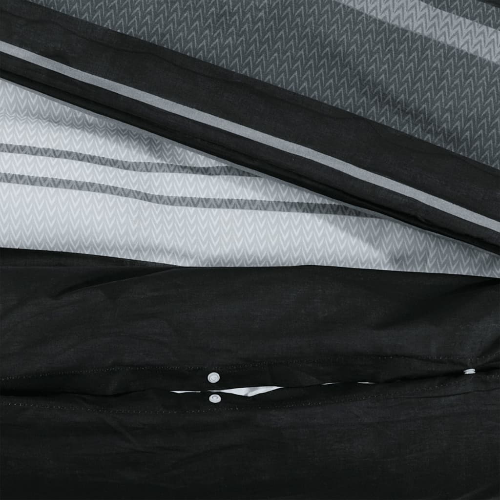 Dekbedovertrekset 140X200 Cm Katoen Zwart En Wit Zwarte Strepen