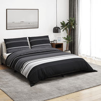 Dekbedovertrekset 140X200 Cm Katoen Zwart En Wit Zwarte Strepen