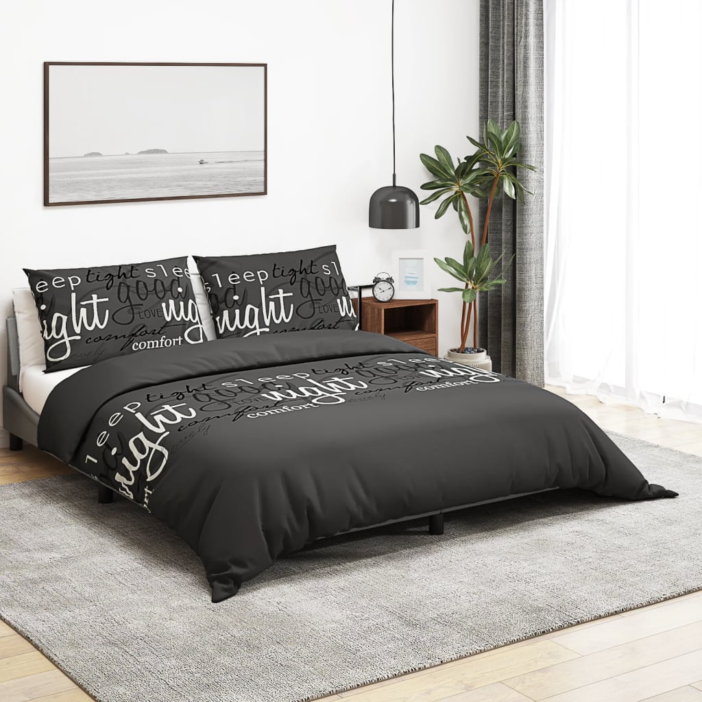 Dekbedovertrekset 200X200 Cm Katoen Zwart En Wit