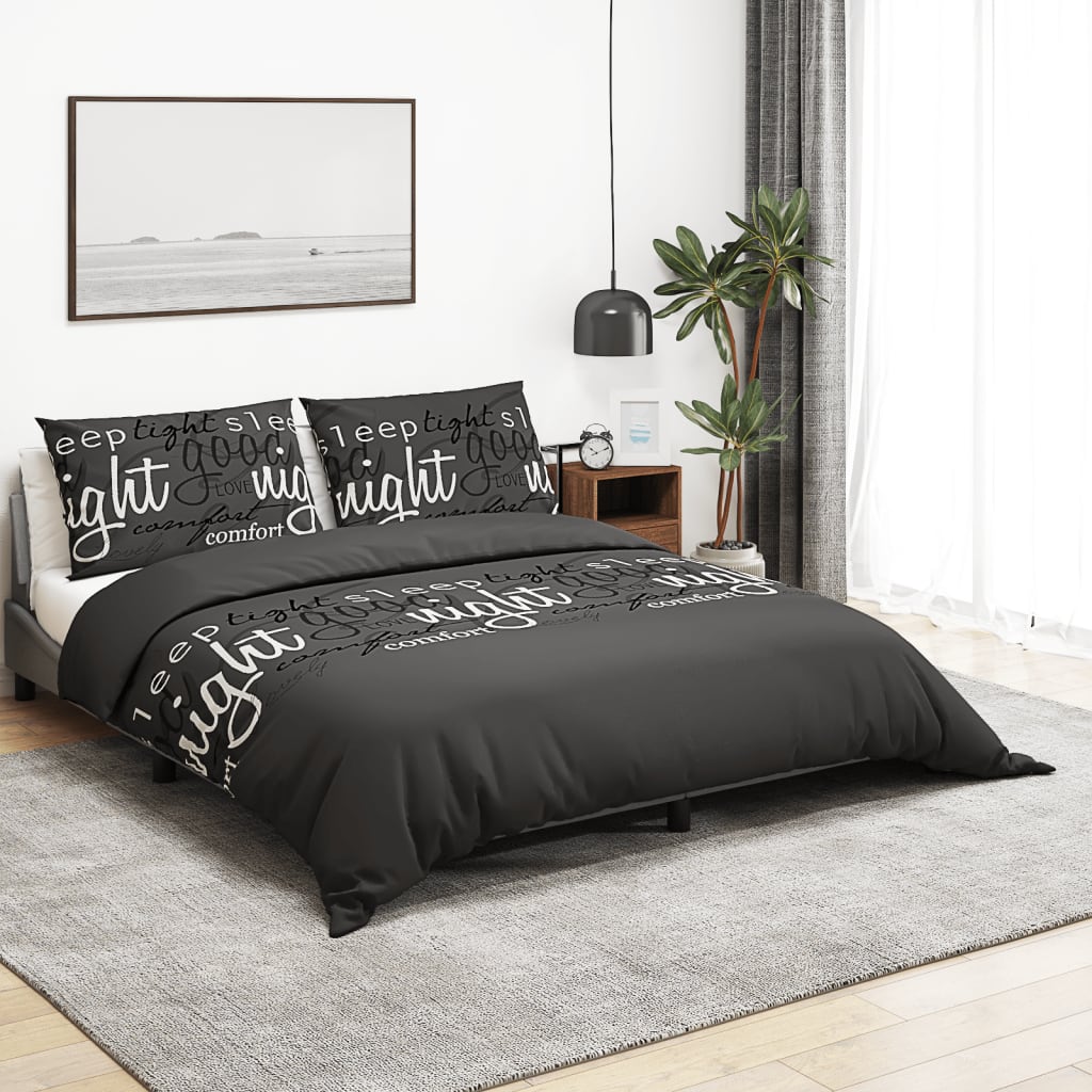 Dekbedovertrekset 200X200 Cm Katoen Zwart En Wit