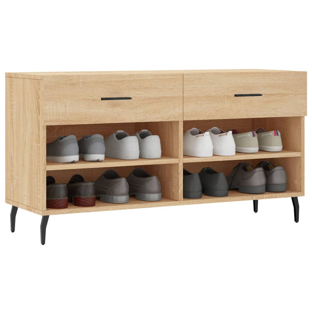 Schoenenbank 102X35X55 Cm Bewerkt Hout Kleurig Sonoma Eiken