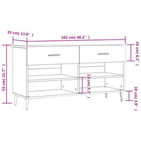 Schoenenbank 102X35X55 Cm Bewerkt Hout Kleurig Sonoma Eiken