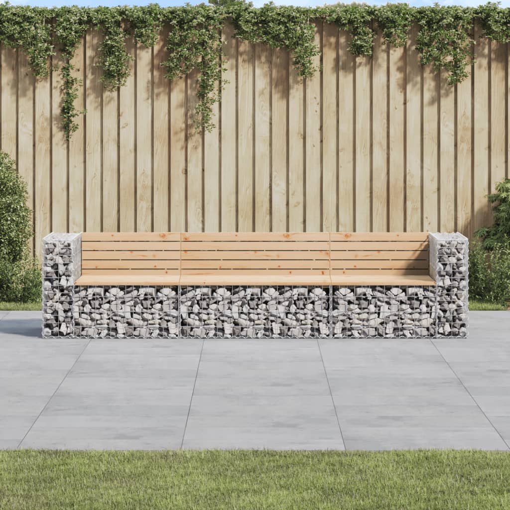 Tuinbank Schanskorfontwerp 287X71X65,5 Cm Massief Grenenhout