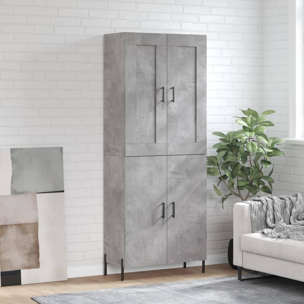 Hoge Kast 69,5X34X180 Cm Bewerkt Hout Kleurig