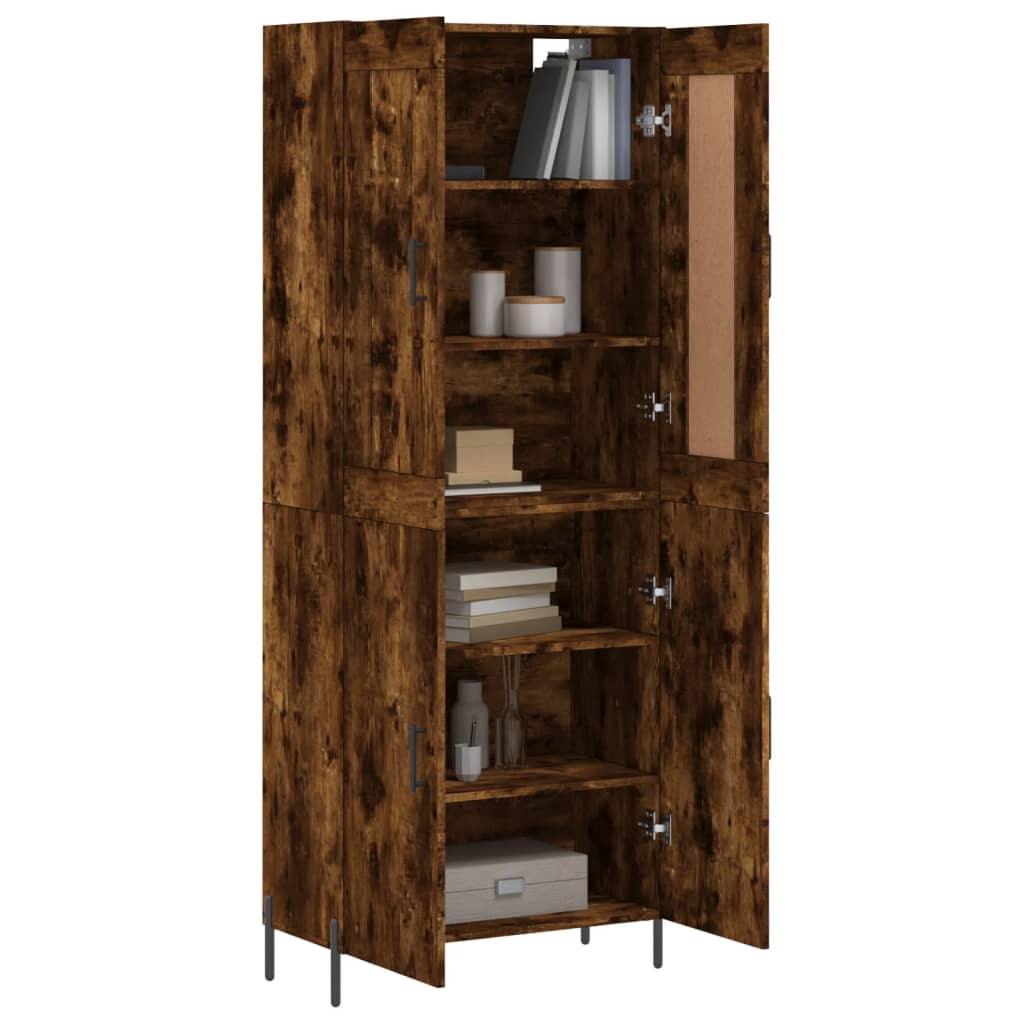 Hoge Kast 69,5X34X180 Cm Bewerkt Hout Kleurig