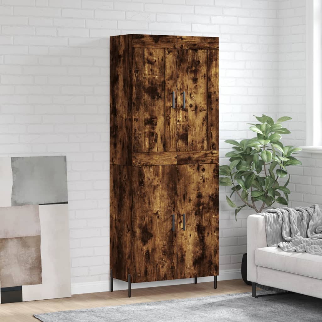 Hoge Kast 69,5X34X180 Cm Bewerkt Hout Kleurig