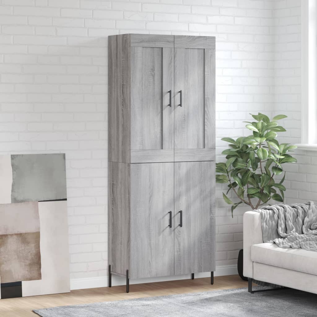 Hoge Kast 69,5X34X180 Cm Bewerkt Hout Kleurig