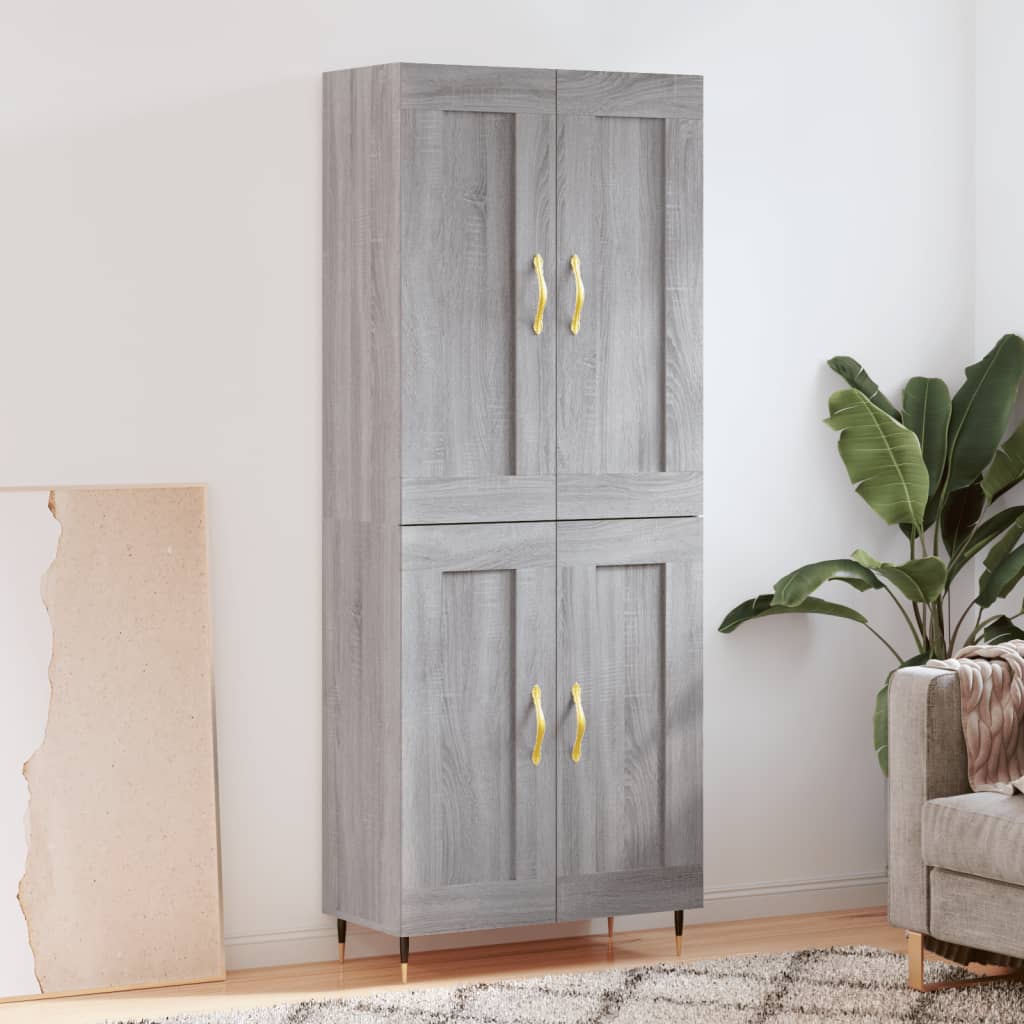 Hoge Kast 69,5X34X180 Cm Bewerkt Hout
