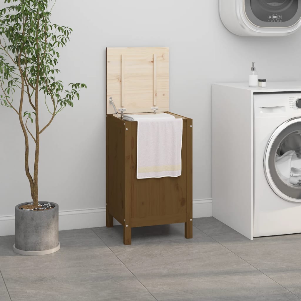 Wasmand 88,5X44X76 Cm Massief Grenenhout