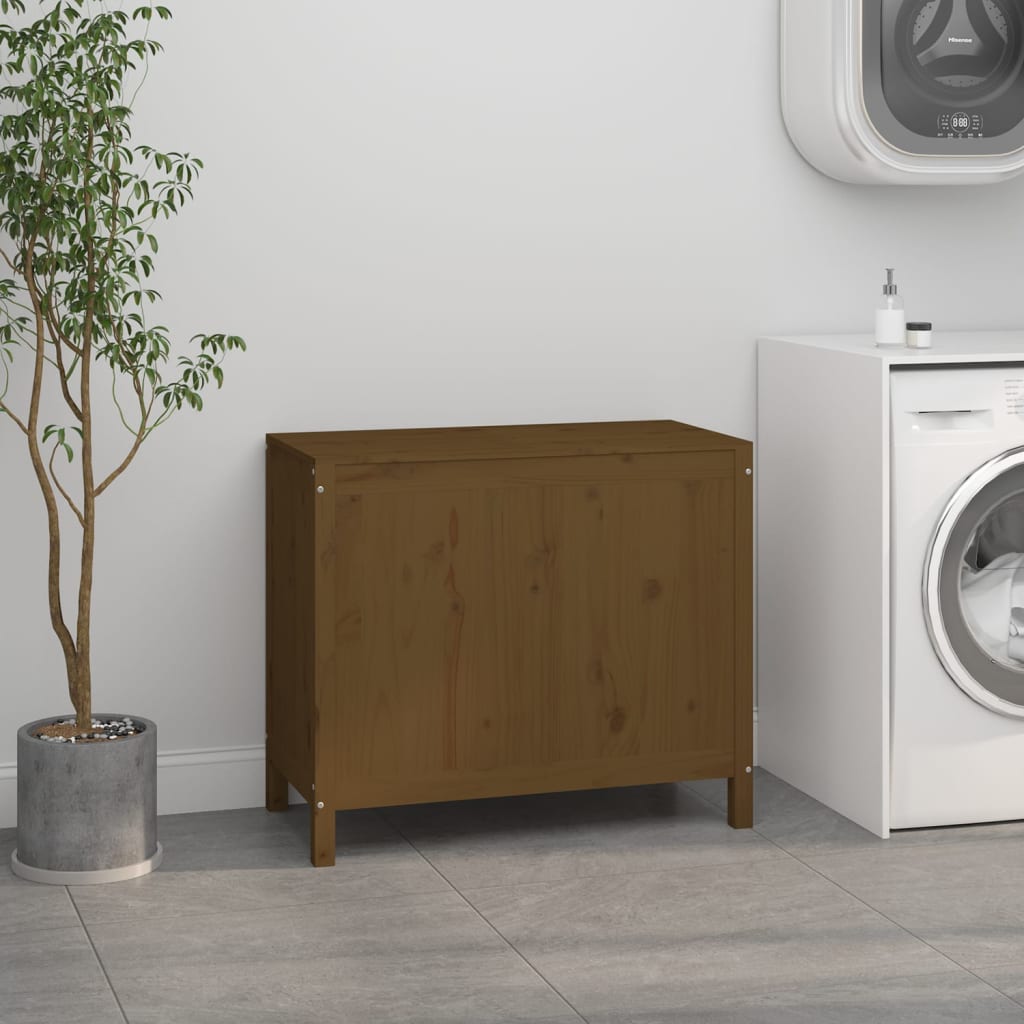 Wasmand 88,5X44X76 Cm Massief Grenenhout