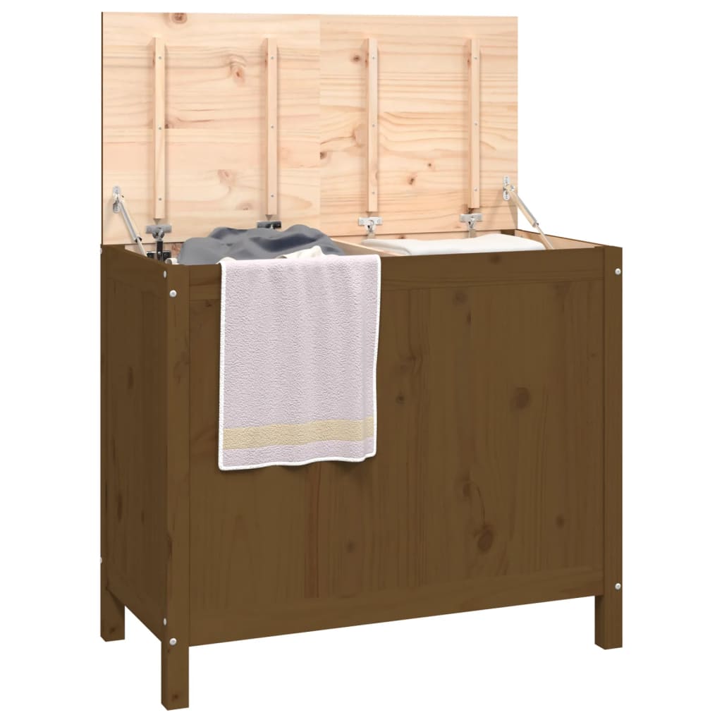 Wasmand 88,5X44X76 Cm Massief Grenenhout