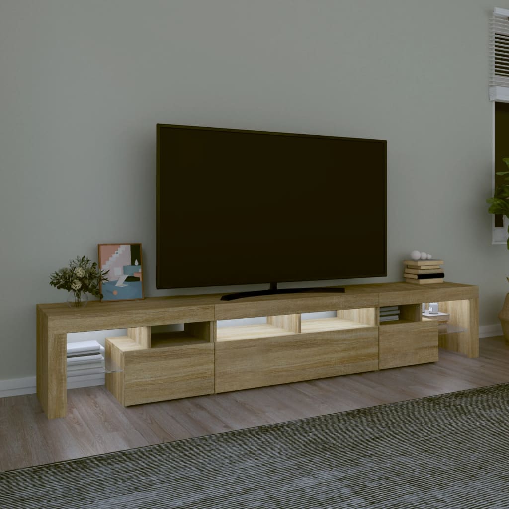 Tv-Meubel Met Led-Verlichting 230X36,5X40Cm Kleurig