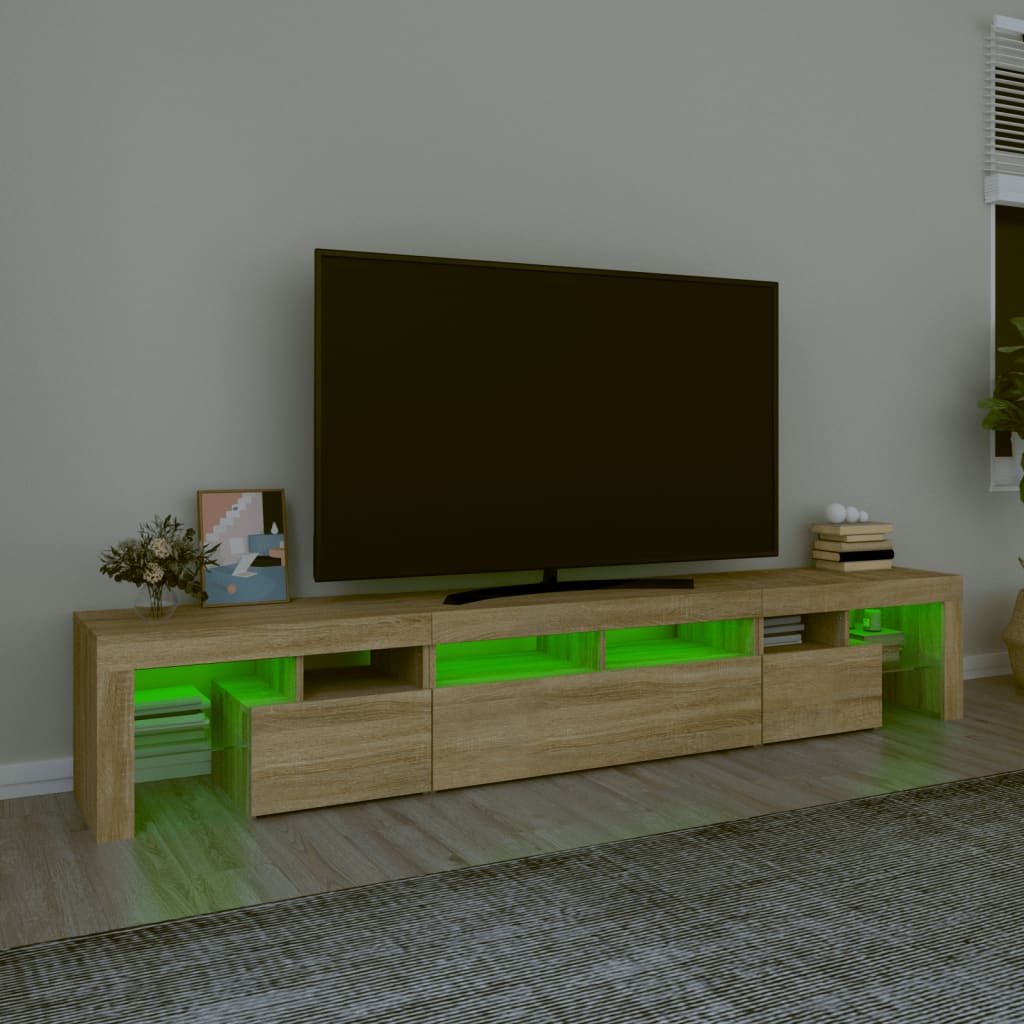 Tv-Meubel Met Led-Verlichting 230X36,5X40Cm Kleurig