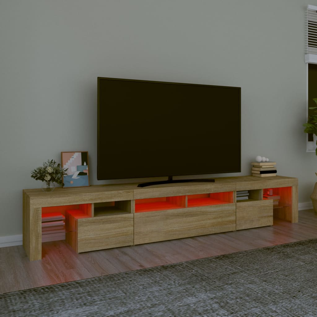 Tv-Meubel Met Led-Verlichting 230X36,5X40Cm Kleurig