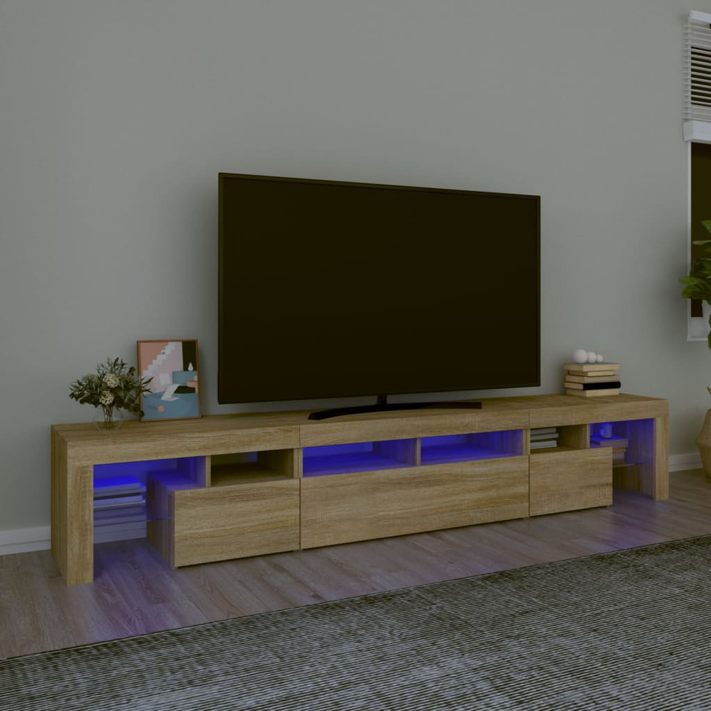 Tv-Meubel Met Led-Verlichting 230X36,5X40Cm Kleurig