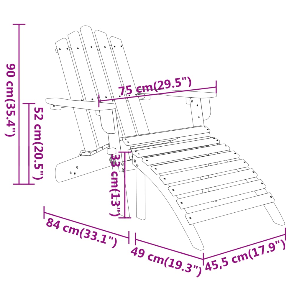 Loungeset Adirondack Massief Acaciahout