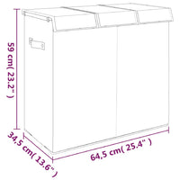 Wasmand Inklapbaar 64,5X34,5X59 Cm Kunstlinnen Grijs