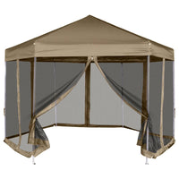 Partytent Pop-Up Zeshoekig Met 6 Zijwanden 3,6X3,1 M