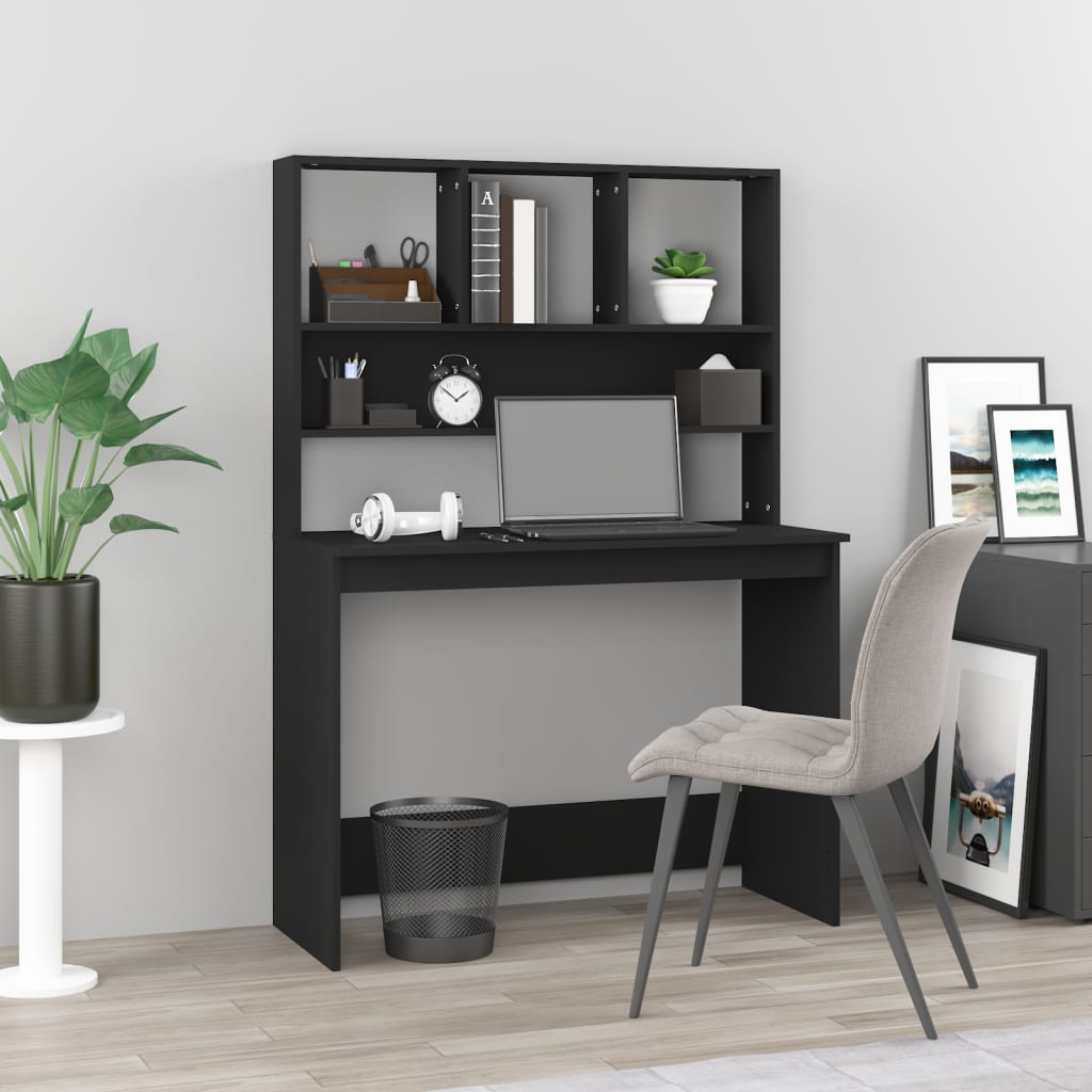 Bureau Met Schappen 102X45X148 Bewerkt Hout Kleur
