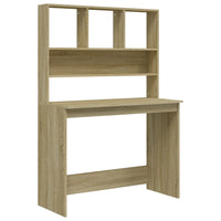 Bureau Met Schappen 102X45X148 Bewerkt Hout Kleur