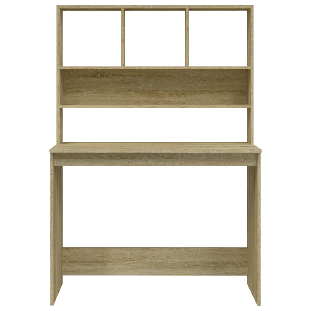 Bureau Met Schappen 102X45X148 Bewerkt Hout Kleur