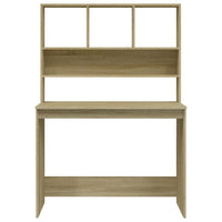 Bureau Met Schappen 102X45X148 Bewerkt Hout Kleur