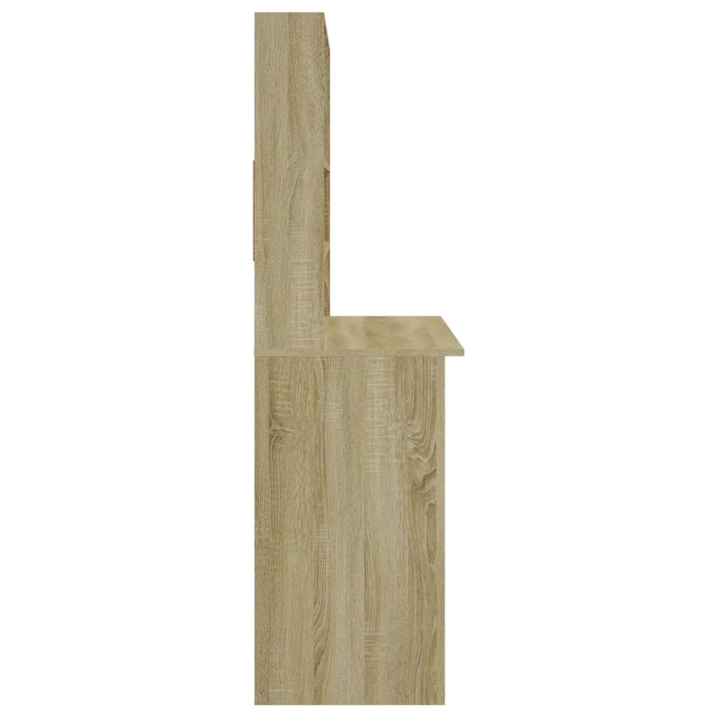 Bureau Met Schappen 102X45X148 Bewerkt Hout Kleur