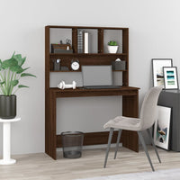 Bureau Met Schappen 102X45X148 Bewerkt Hout Kleur
