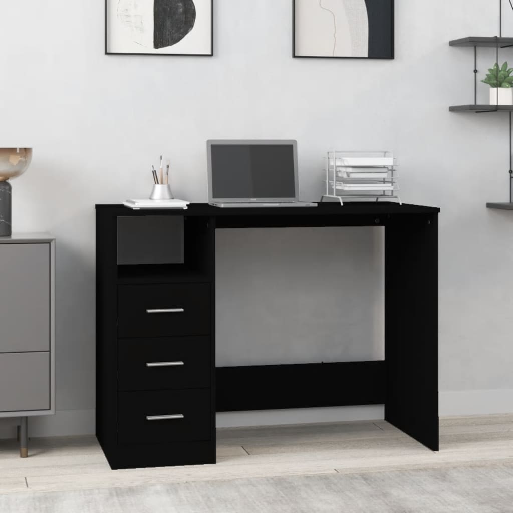 Bureau Met Lades 102X50X76 Cm Bewerkt Hout Kleurig