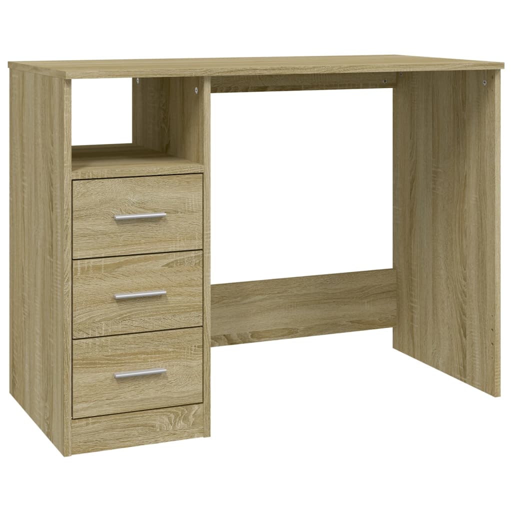 Bureau Met Lades 102X50X76 Cm Bewerkt Hout Kleurig