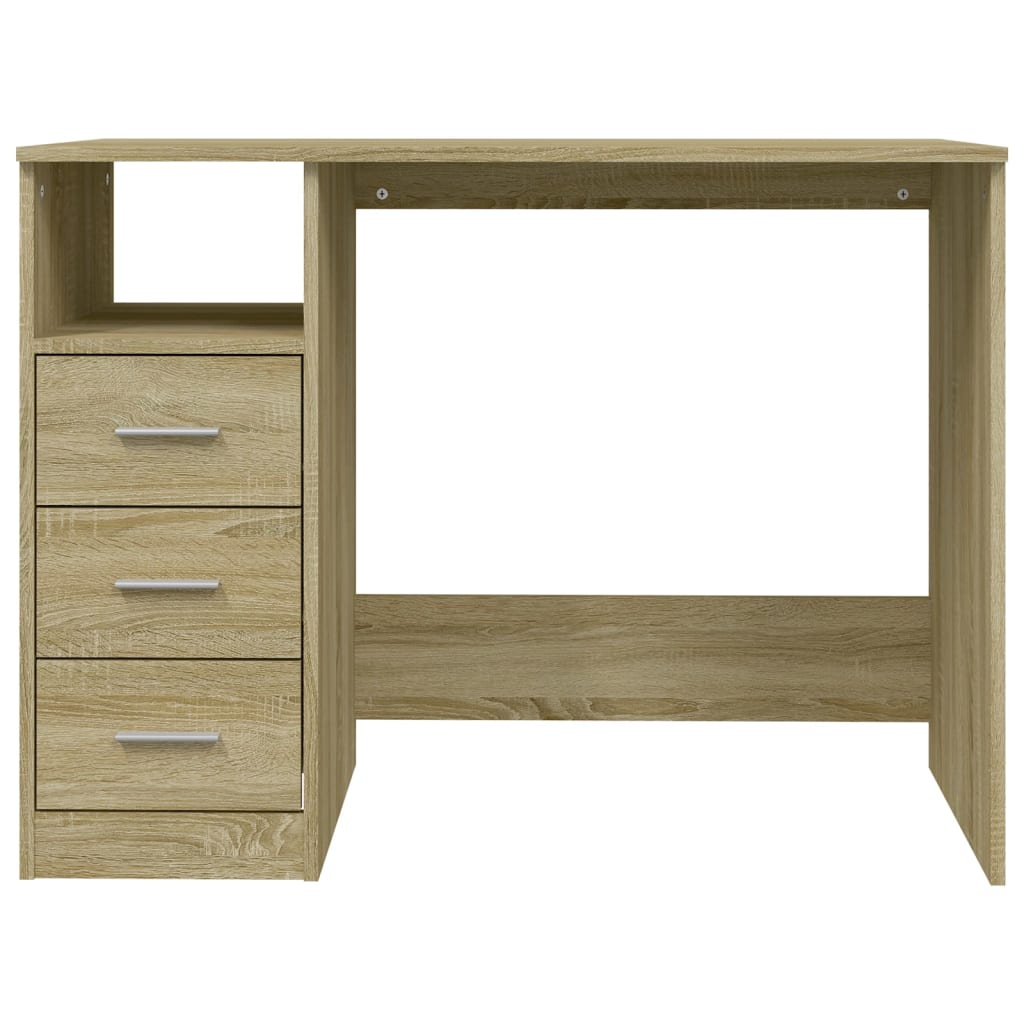 Bureau Met Lades 102X50X76 Cm Bewerkt Hout Kleurig
