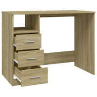 Bureau Met Lades 102X50X76 Cm Bewerkt Hout Kleurig