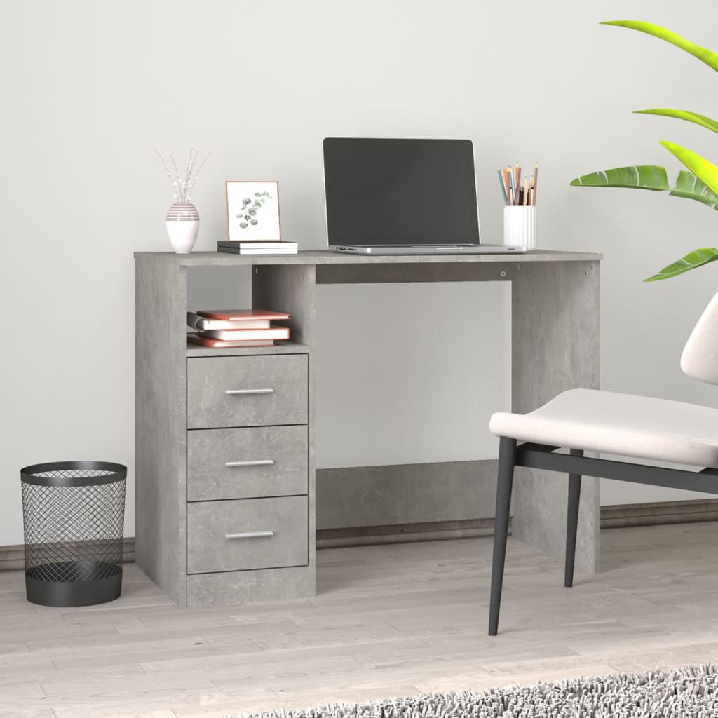 Bureau Met Lades 102X50X76 Cm Bewerkt Hout Kleurig