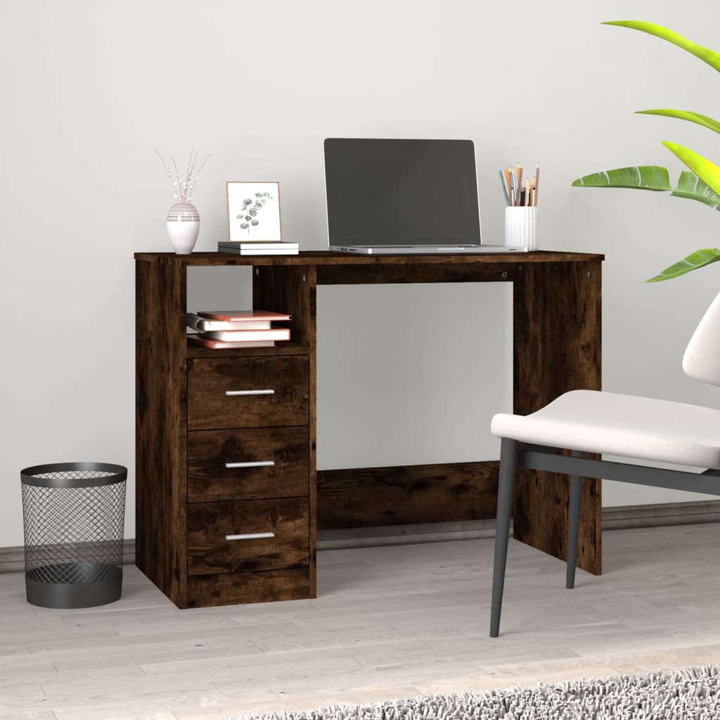Bureau Met Lades 102X50X76 Cm Bewerkt Hout Kleurig