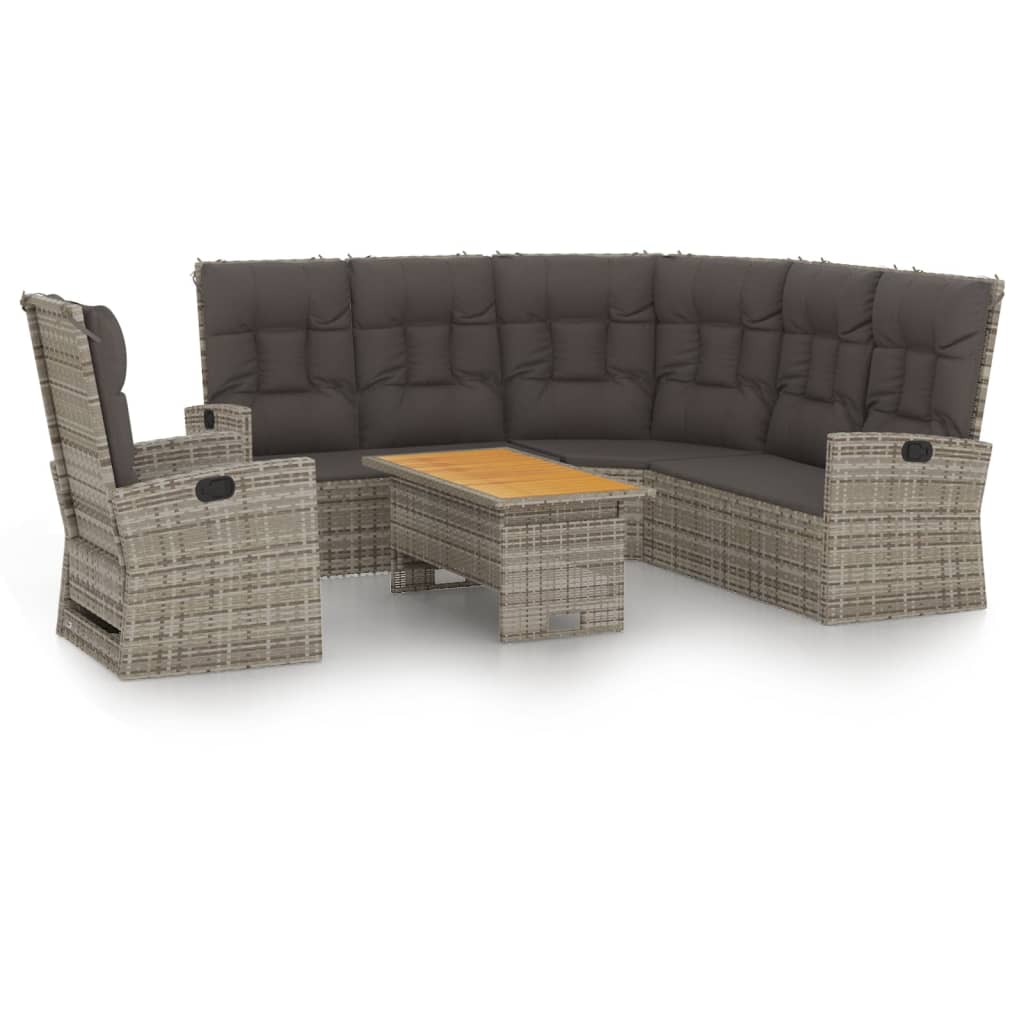 Loungeset Met Kussens Poly Rattan