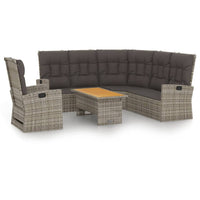 Loungeset Met Kussens Poly Rattan
