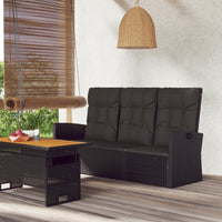 Tuinbank Verstelbaar Met Kussens 173 Cm Poly Rattan