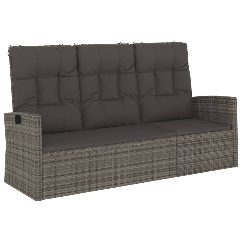 Tuinbank Verstelbaar Met Kussens 173 Cm Poly Rattan