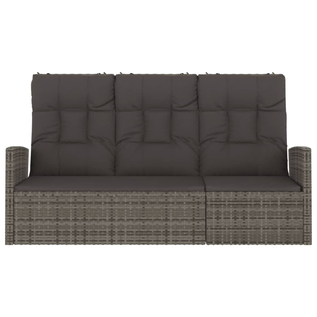 Tuinbank Verstelbaar Met Kussens 173 Cm Poly Rattan