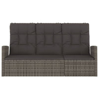Tuinbank Verstelbaar Met Kussens 173 Cm Poly Rattan