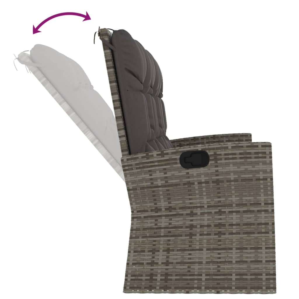 Tuinbank Verstelbaar Met Kussens 173 Cm Poly Rattan