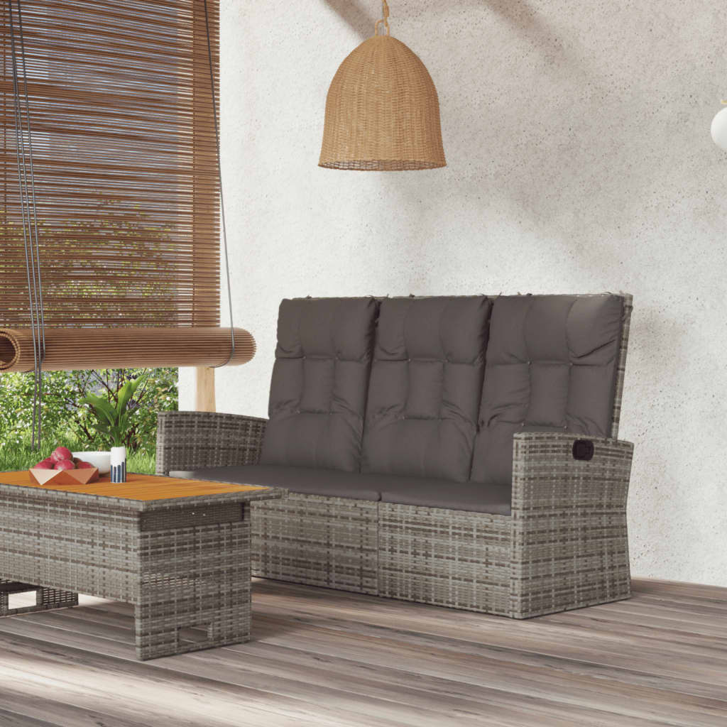 Tuinbank Verstelbaar Met Kussens 173 Cm Poly Rattan