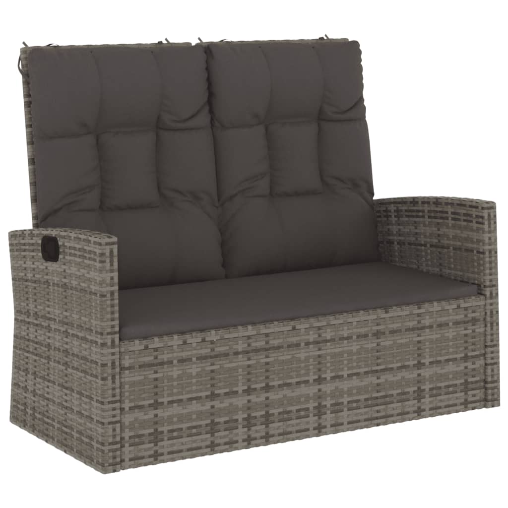 Tuinbank Verstelbaar Met Kussens 118 Cm Poly Rattan