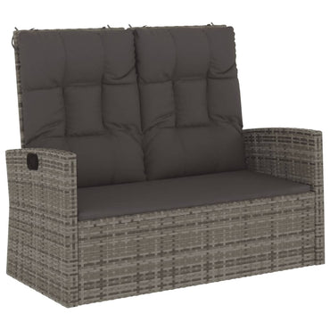 Tuinbank Verstelbaar Met Kussens 118 Cm Poly Rattan