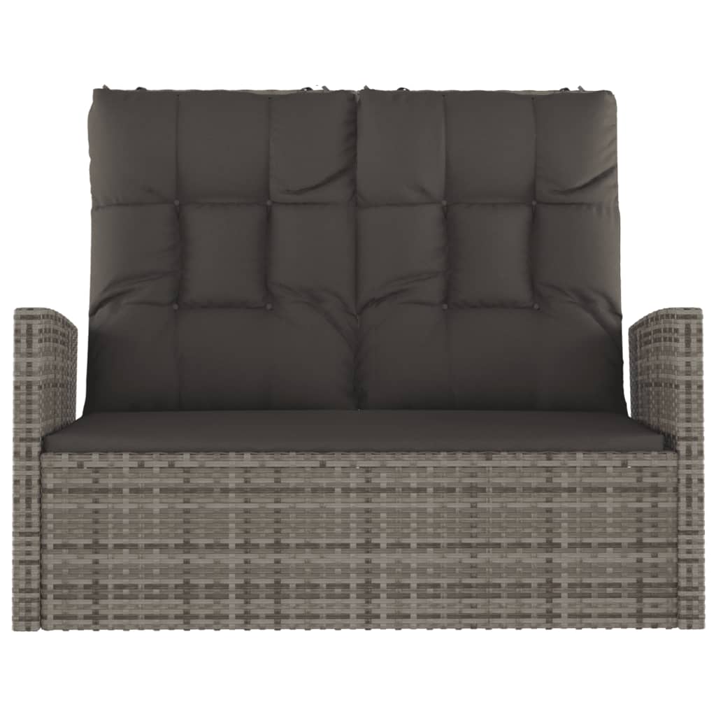 Tuinbank Verstelbaar Met Kussens 118 Cm Poly Rattan