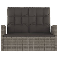 Tuinbank Verstelbaar Met Kussens 118 Cm Poly Rattan