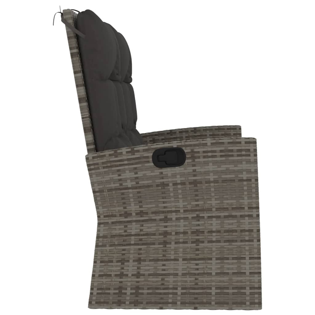 Tuinbank Verstelbaar Met Kussens 118 Cm Poly Rattan