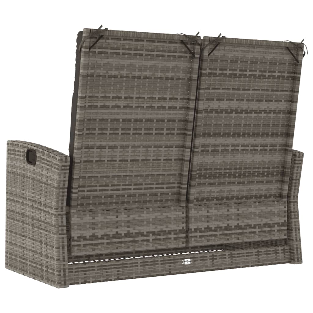 Tuinbank Verstelbaar Met Kussens 118 Cm Poly Rattan