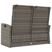 Tuinbank Verstelbaar Met Kussens 118 Cm Poly Rattan