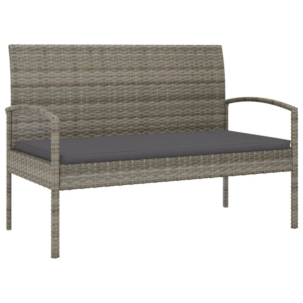 Tuinbank Met Kussen 105 Cm Poly Rattan